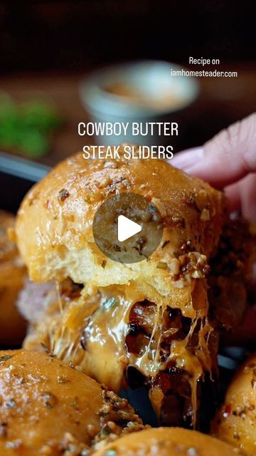 Amanda Rettke on Instagram: "Click the link in my profile for full recipe! #iamhomesteader #homesteadrecipes #steaksliders #cowboybutter  RECIPE: https://iamhomesteader.com/cowboy-steak-sliders/" Amanda Rettke, Steak Sliders, Cowboy Steak, Meals Of The Day, Steak Butter, Different Recipes, My Profile, Sliders, Click The Link