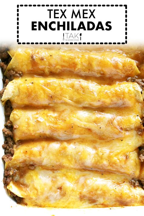 Cheesy Beef Enchiladas, Homemade Beef Gravy, Beef Enchiladas Recipe, Beef Enchilada Recipe, Ground Beef Enchiladas, Enchiladas Recipe, Beef Gravy, Ground Beef Dishes, Beef Enchiladas