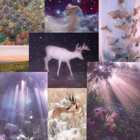 Ethereal deer moodboard Ethereal Moodboard, Deer Moodboard, Animal Mood Boards Aesthetic, Deer Winter Aesthetic, Doe Aesthetic Deer, Ethereal Aesthetic Collage, Adopt Idea, Color Schemes Colour Palettes, Midsummer Nights Dream