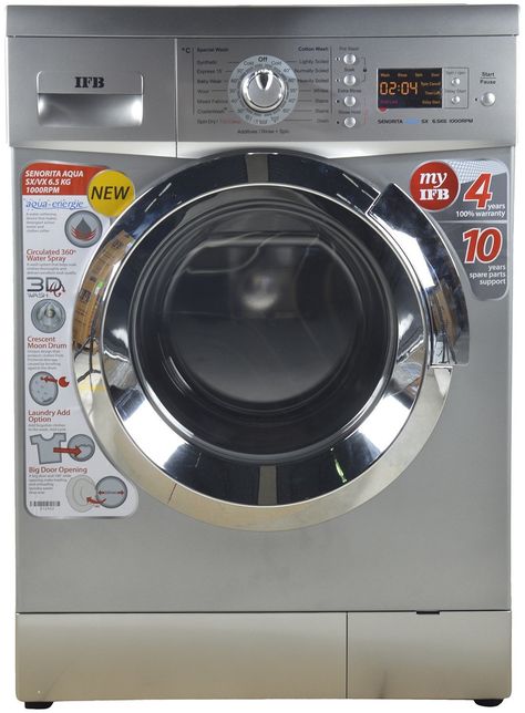 IFB Senorita Aqua SX Front-loading Washing Machine (6.5 Kg, Silver) - Best Home and Kitchen Store Best Gas Stove, Best Washing Machine, Big Doors, Tv Home, Front Loading Washing Machine, Best Speakers, Kitchen Stove, Kitchen Store, Washing Machines