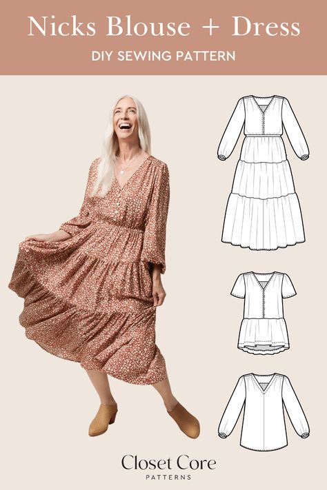 Boho Style Sewing Patterns, Prairie Dress Sewing Pattern, Spring Dress Patterns Sewing, Prairie Dress Pattern Free, Boho Patterns Sewing, Free Boho Sewing Patterns, Bohemian Sewing Patterns, Boho Dress Pattern Sewing, Boho Dress Sewing Pattern