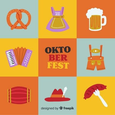 German Graphic Design, Oktoberfest Germany, Golf Pictures, Background Food, Beer Barrel, Oktoberfest Beer, German Style, Journaling Cards, Food Party