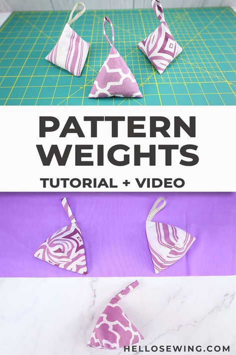 triangular pattern weights how to Sewing Weights, Fabric Weights Pattern, Tent Weights Diy, Pattern Weights How To Make, Sewing Weights Diy, Pattern Weights Diy, Sewing Pattern Weights Diy, Sewing Pattern Storage, Basket Sewing Pattern