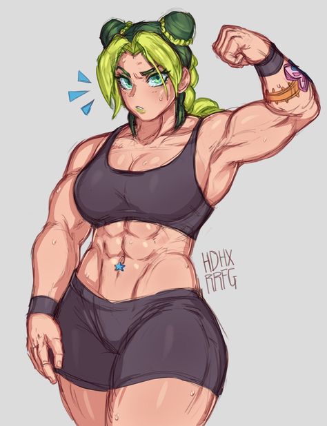 Jolyne Sketch, Tomboy Art, Buff Women, Comic Art Girls, Dark Art Drawings, Popular Art, Muscle Girls, Human Art, Jojo Bizzare Adventure