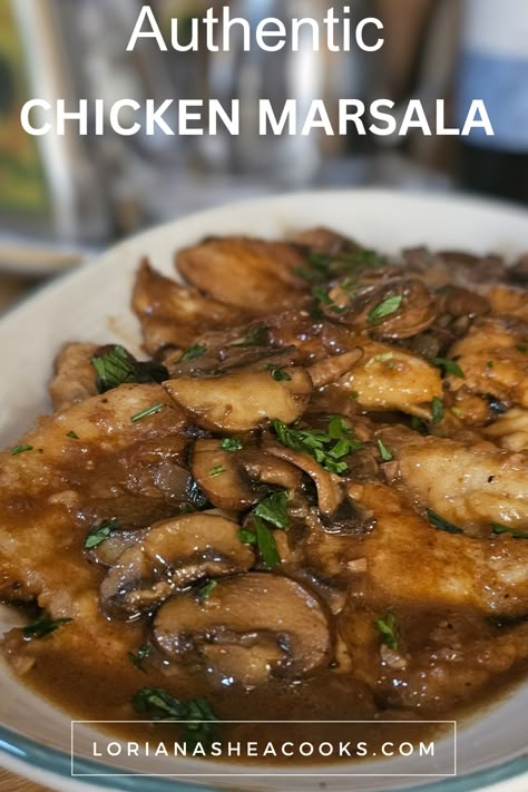 This easy authenic chicken marsala recipe is not only easy and delicious, but this Italian classic can be on your table in less than thirty minutes!#chickenfoodrecipes #chickenmarsalarecipe #easychickenrecipes #easychickenmarsala#ItalianMushroomchicken Gram Marsala Recipe, Marcela Chicken Recipe, Chicken La Madeleine Recipe, Carabbas Chicken Marsala, Dairy Free Chicken Marsala Recipe, Marcella Chicken Recipe, Chicken Marsala For A Large Crowd, Grilled Chicken Marsala, Chicken Marsala Recipes Best