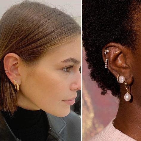 Different Ear Piercings Ideas, Minimalist Ear Piercings Ideas, Cartilage Piercing Ideas, Different Types Of Ear Piercings, Ear Piercings Conch, Cartilage Piercing Stud, Sister Trip, Types Of Ear Piercings, Piercing Inspo