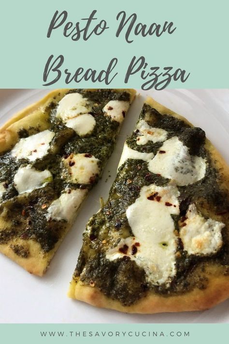 Pizza Calzone Recipe, Fresh Basil Pesto Recipe, Nana Bread, Make Naan Bread, Fresh Basil Recipes, Naan Bread Pizza, Pesto Pizza Recipe, Naan Pizza Recipes, Pesto Bread