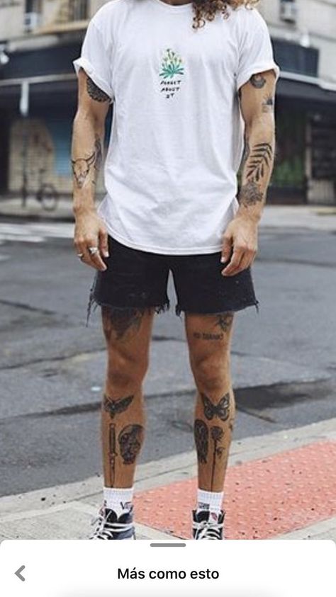 Shin Patchwork Tattoo, Men Patchwork Tattoo Leg, Tattoo On Calf Men, Patchwork Tattoo Ideas Men Leg, Knee Tats Men, Mens Leg Patchwork Tattoos, Patchwork Tattoo Men Leg, Leg Tattoo Men Shin, Patchwork Leg Sleeve Tattoo Men