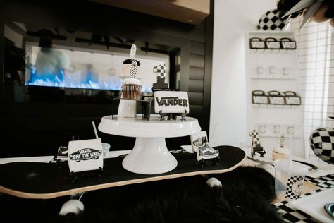 VANders first Birthday  | CatchMyParty.com Off The Wall Birthday Party, Vans Birthday Cake, Vans Warped Tour Birthday Party, Vans Birthday Party, Vans Birthday Party Ideas, Van Birthday Party, Warped Tour Birthday, Warped Tour Birthday Party, Vans Party