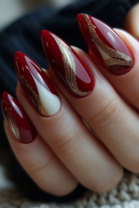 Crimson Nail Designs, Nail Trends For 2024, Nails Red Ideas, Crimson Nails, Nail Art Trending, Burgundy Nail Polish, Burgundy Nail Designs, Crackle Nails, Red Nail Art Designs