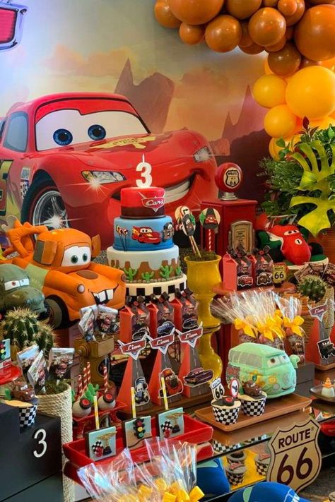 Cars Themed Birthday Party, Disney Cars Birthday Theme, Disney Cars Birthday Party, Disney Cars Theme, Queen Birthday Party, Disney Cars Cake, Cars Birthday Party Decorations, Cars Birthday Party, Cars Birthday Cake