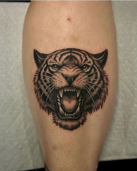 Fun Tattoos, Supernatural Tattoo, Tiger Tattoo Design, Military Tattoos, Maori Tattoo, Dark Tattoo, Tiger Tattoo, Black Ink Tattoos, American Traditional Tattoo