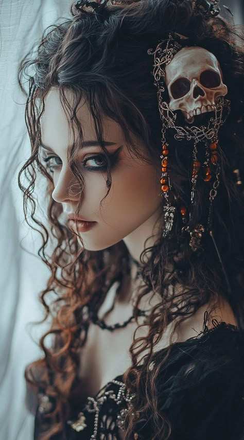 37 Pirate Hairstyles for Women: Stunning Halloween Hair Ideas to Steal the Show | LooksNiceOnMe Realistic Witch Costume, Pirate Witch Aesthetic, Female Pirate Makeup, Romantic Goth Hair, Cute Elegant Hairstyles, Pirate Hairstyles For Women, Piratecore Aesthetic, Female Hair Ideas, Fantasy Cosplays