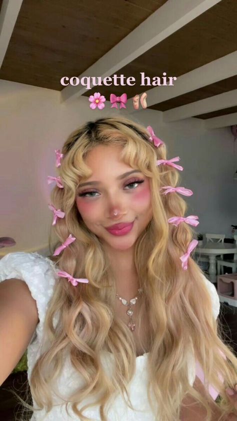 Bangs With Hair Up, Wavy Pigtails, Cute Up Hairstyles, Butterfly Hairstyle, Fun Hairstyles, Face References, Lions Mane, Hair Puff, Kawaii Hairstyles