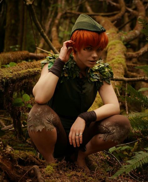 By bukkitbrown on instagram #cosplay #peterpan #bukkitbrown Bukkit Brown, Original Peter Pan, Peter Pan Cosplay, Elf Forest, Peter Pan Costume, Peter Pan Neverland, Storybook Theme, Magical Mermaid, Green Magic