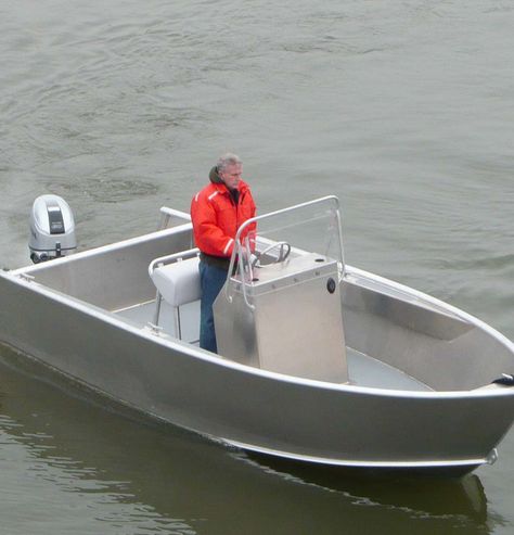 Center Console Aluminum Boats Commercial Diy Center Console, Small Pontoon Boats, Fishing Pole Storage, Diy Console, Aluminum Fishing Boats, Center Console Boats, Save Fuel, Boat Projects, Boat Kits