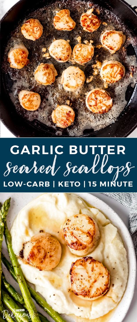 Gimme Delicious, Pescetarian Recipes, Medicine Tips, Seared Scallops, Scallop Recipes, Low Carb Sides, Pescatarian Recipes, Scallops Seared, Keto Recipes Dinner