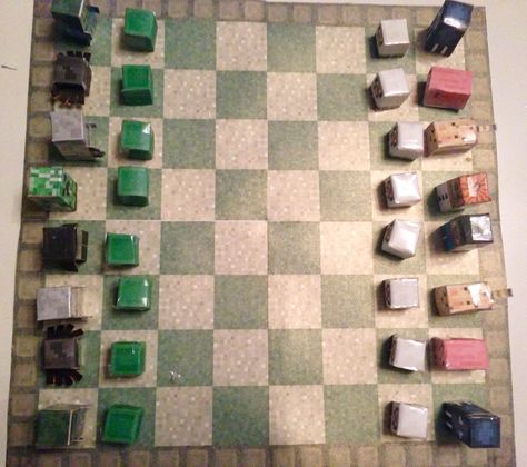 Home made Minecraft chess board Minecraft Room, Chess Set, Cuteness Overload, Chess Board, Chess, Home Made, Minecraft, Photo Wall, Pins