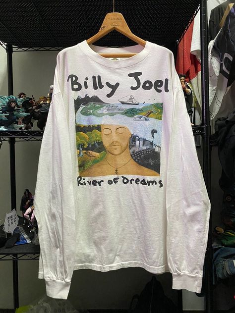 VINTAGE 90S BILLY JOEL T-SHIRT Grunge Hippie, Billy Joel, Mens Fashion Streetwear, Band Tees, Used Clothing, Picture Sizes, Vintage Tops, Vintage Tshirts, Vintage Men