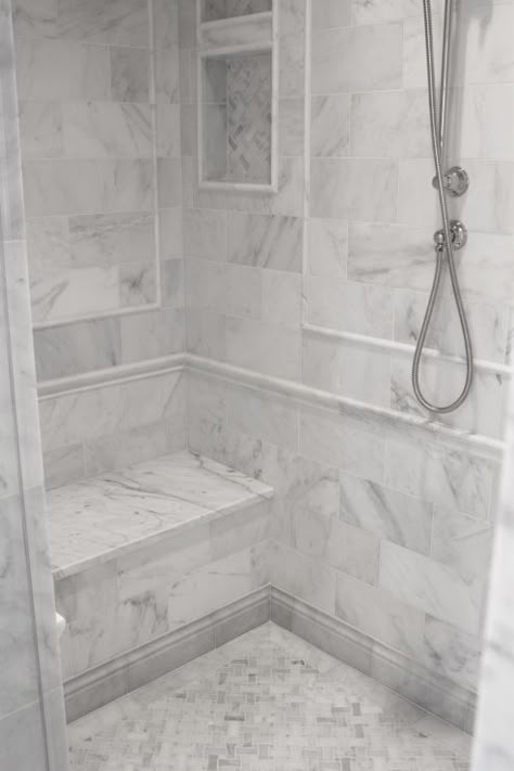 Master Bath Renovation, Marble Showers, Master Shower, Master Bath Ideas, Bathroom Redesign, Master Bathrooms, Bathroom Shower Tile, Bathroom Remodel Shower, Bathroom Remodel Designs