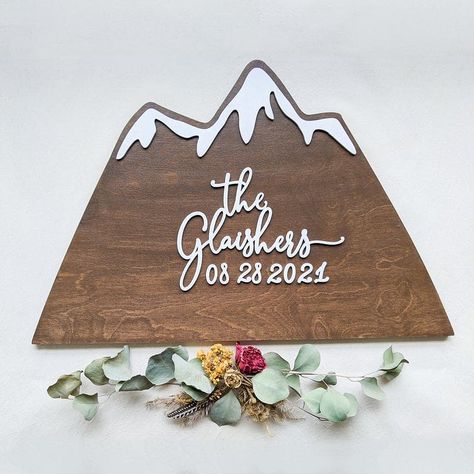 ✨ We are so excited to introduce this beautiful mountain wedding sign as part of a new line of signs in our shop. 🗻  It's the perfect addition to every adventure or travel themed wedding. You can have it as a welcome sign at the entrance to your reception or have guests sign it. ❤️ Tired of seeing the same dull rectangle designs? Want something original and unique as you are? We redesigned this beautiful rustic wedding decor to be a wonderful souvenir that will provide a nostalgic glimpse at on Guest Book Design, Wedding Guest Book Alternative Wood, Mountain Wedding Decor, Alternative Wedding Guest Book, Blue Harvest, Last Minute Wedding, Unique Guest Book, Wedding Guest Book Alternative, Lace Designs