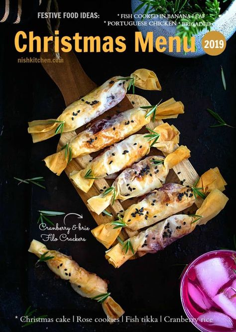 Filo Crackers, Crackers Video, Cranberry And Brie, Holiday Party Menu, Filo Pastry, Breakfast And Brunch, Cracker Recipes, Christmas Menu, Christmas Crackers