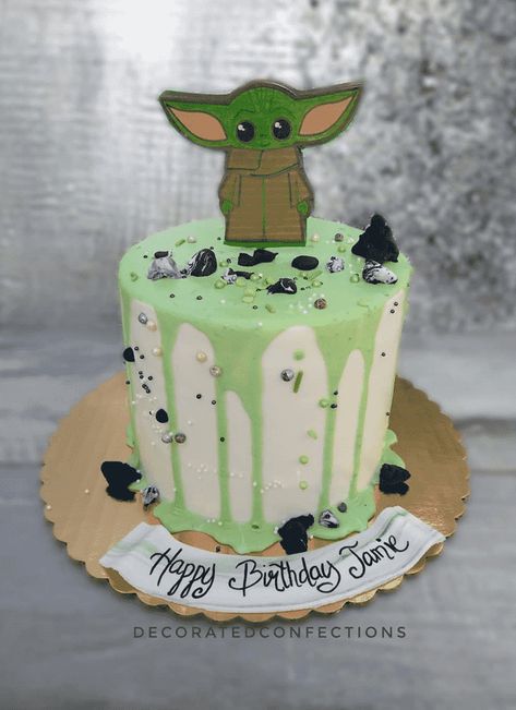 Grogu Birthday Cake, Baby Yoda Birthday Cake, Grogu Cake, Grogu Birthday, Baby Yoda Cake, Yoda Cake Topper, Yoda Birthday, Yoda Party, Yoda Cake