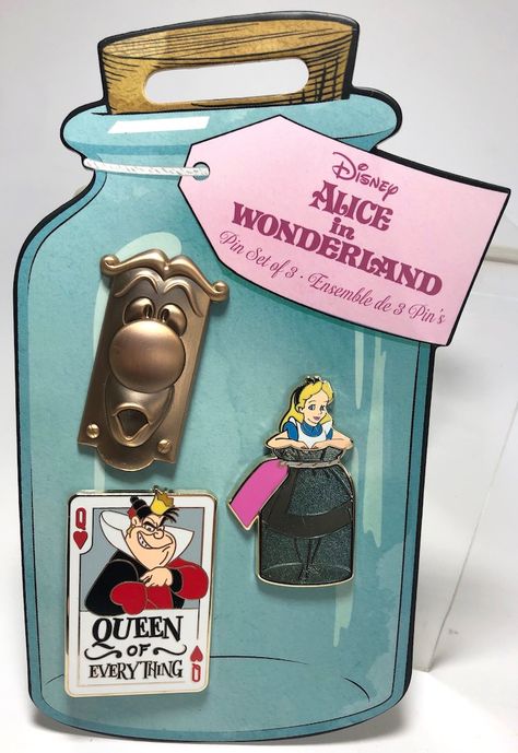 Disney's Alice in Wonderland three-piece pin set Rabbit Hole Alice In Wonderland, Alice In Wonderland Merchandise, All Disney Characters, Alice In Wonderland Gifts, Disney Traditions, Disney Vintage, Disney Trading Pins, Disney Studios, Disney Alice