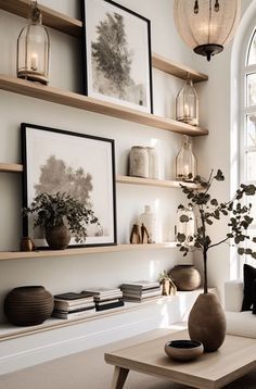 Wall Art Above Fireplace Ideas, Artisan Home Decor, Fresh Home Decor, Japandi Decor, Living Room Shelves, Inspire Me Home Decor, Home Decoration Ideas, Modern Home Office, Decoration Inspiration