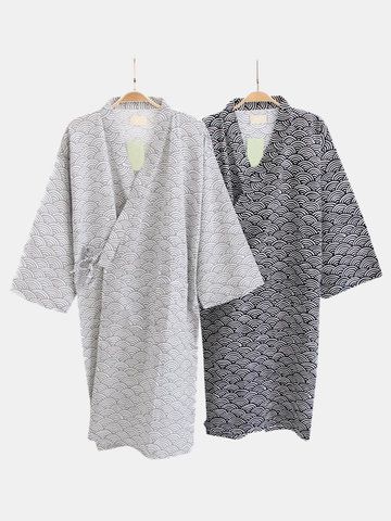 I found this amazing Mens 100%Cotton Japanese Kimono Breathable Soft Sleep Robes with US$29.99,and 14 days return or refund guarantee protect to us. --Newchic Robes Men, Kimono Pajamas, Cotton Bathrobe, Japanese Shirt, Yukata Kimono, Kimono Robes, Linen Loungewear, Cotton Sleepwear, Style Japonais