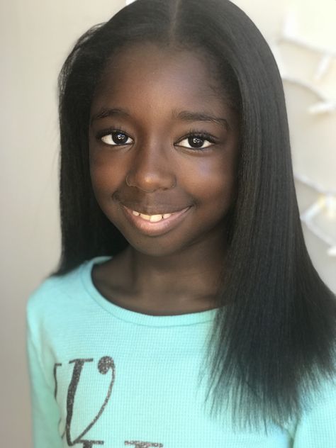 Kids Silk Press Natural Hair, Girls Medium Haircut Kids, Kids Silk Press, Round Layers, One Length Haircuts, London Hair, Pressed Natural Hair, Medium Long Haircuts, Long Haircut