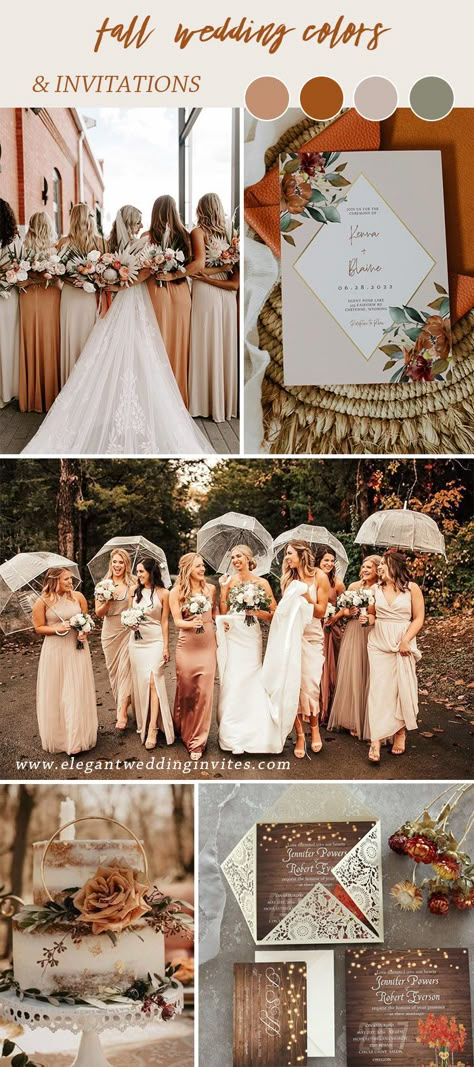 shades of rust orange and peach fall wedding colors Peach Fall Wedding, November Wedding Colors, Peach Wedding Theme, September Wedding Colors, Peach Wedding Colors, Orange Wedding Themes, Wedding Theme Color Schemes, Champagne Wedding Colors, Orange Wedding Colors