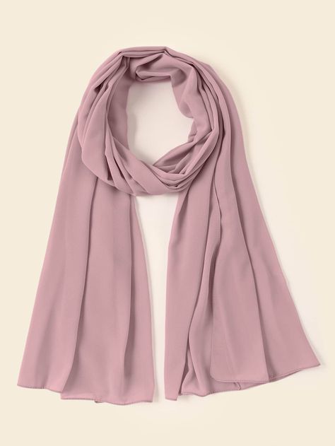 Pink Hijab, Beach Shawl, Mix Match Outfits, Plain Scarves, Hijab Style Tutorial, Pink Scarf, Head Wrap Scarf, Hijab Scarf, Pink Scarves