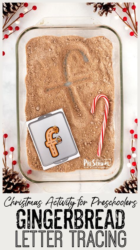 If you are looking for a fun, engaging idea for your christmas lesson plans for preschoolers, you will love this Gingerbread alphabet tracing activity! This hands-on gingerbread activities for preschool is a sensory Christmas activity for preschool, pre-k, toddler, and kindergartten age students is a fun holiday activity for December. Peeps Activities, Gingerbread Activities For Preschool, Gingerbread Activities Preschool, Gingerbread Literacy, Gingerbread Man Preschool, Christmas Lesson Plans, Sensory Christmas, Gingerbread Alphabet, Christmas Literacy Activities