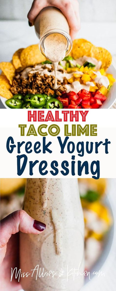 Healthy Taco Salad Dressing Greek Yogurt, Greek Yogurt Mexican Dressing, Healthy Taco Dip With Greek Yogurt, Greek Yogurt Taco Dip, Healthy Recipes Using Greek Yogurt, Yogurt Based Salad Dressing, Taco Dressing, Yogurt Dressing Recipe, Healthy Condiments