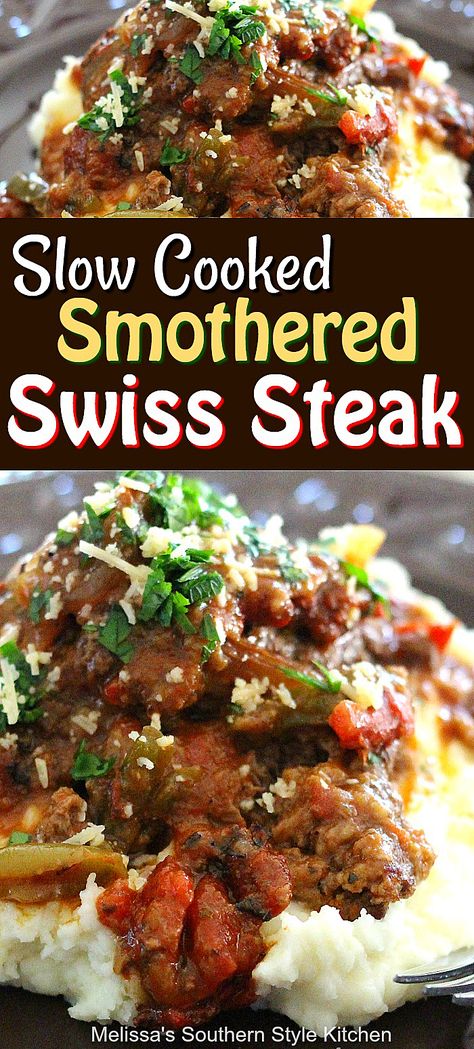 Swiss Steak Recipe, Swiss Steak Recipes, Crockpot Steak, Cube Steak Recipes, Swiss Steak, Cooking Chicken, Crockpot Dishes, Steak Recipe, Crock Pot Slow Cooker