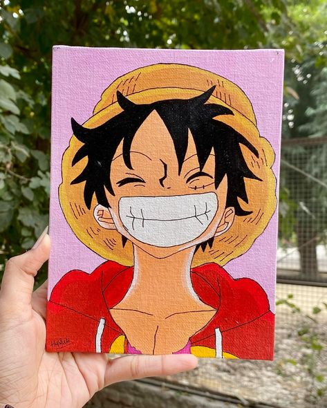 Luffy 6*8 inches canvas painting 💫 DM to buy💞 #luffy #luffypainting #luffyedit #luffyfanart #animepainting #buyanime #animeart #buyanimepainting #animeoncanvas Luffy Painting Easy, Luffy Painting, One Piece Painting, Luffy Fanart, Diy Crafts For Boyfriend, Drawing Books, Boyfriend Crafts, Anime Drawing Books, Simple Canvas Paintings