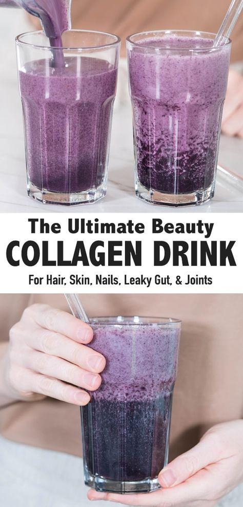 This collagen drink is great for hair growth, nail growth, better skin, leaky gut and digestion, joint paint, and more! Collagen Benefits #smoothies #healthysmoothies #detoxdrinks #collagen #collagendrinks #healthybreakfast Kayla Chandler, Leaky Gut Diet, Macro Friendly Meals, Gut Diet, Gut Recipes, Juice Smoothies Recipes, Collagen Drink, Pumpkin Spice Cookies, Collagen Benefits