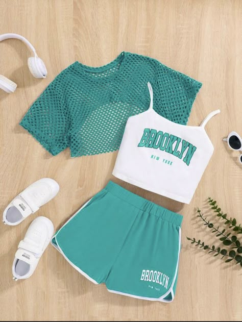 Super Crop Top, Cute Outfits With Shorts, Adrette Outfits, Mesh Tops, Cute Dress Outfits, Casual Preppy Outfits, Quick Outfits, Cute Preppy Outfits, Easy Trendy Outfits