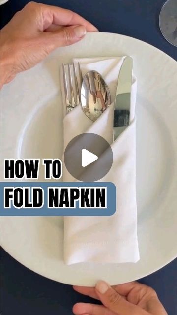 How To Folding on Instagram: "Follow @howtofolding for more content like this! How to fold your napkins like a pro #organization #organizing #closetorganization" How To Fold Table Napkins, Table Napkin Folding, Wrapped Silverware, Wedding Napkin Folding, How To Fold Napkins, Folding Napkins, Easy Napkin Folding, Cloth Napkin Folding, How To Fold