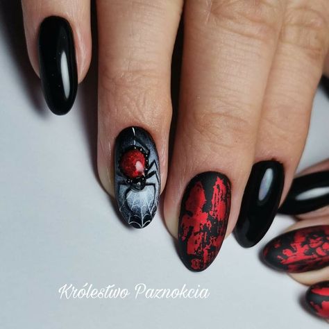 Moms Nails, Posh Nails, Horror Nails, Unghie Nail Art, Black Nail Art, Nails Halloween, Nail Idea, Creepy Cute, Fall Nails