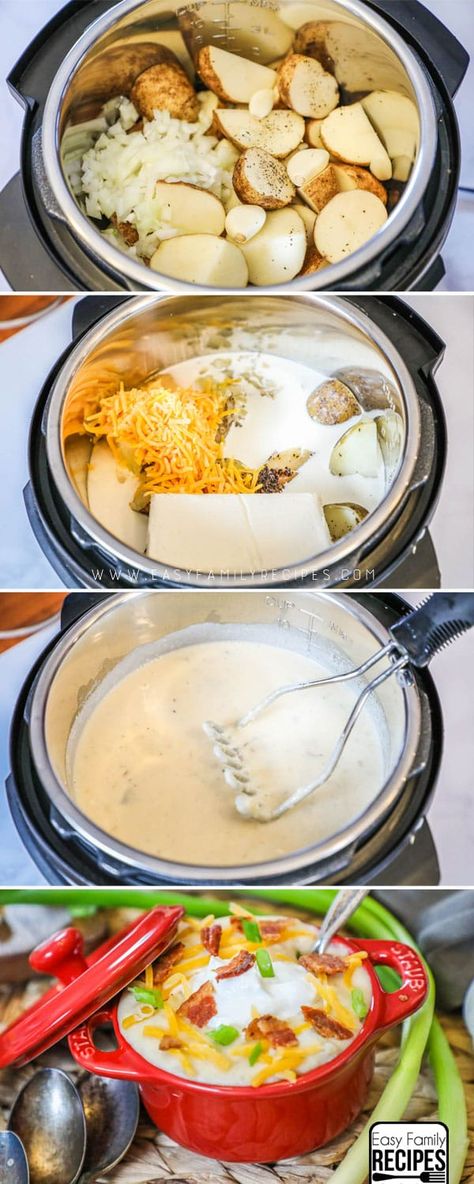 I love my Instant Pot and this Loaded Baked Potato Soup is one of my families favorite dinners! Loaded Baked Potato Soup Easy, Baked Potato Soup Easy, Baked Potato Soup Recipe, Potato Soup Easy, Loaded Baked Potato Soup, Loaded Baked Potato, Instant Pot Air Fryer, Instant Pot Soup Recipes, Soup Easy