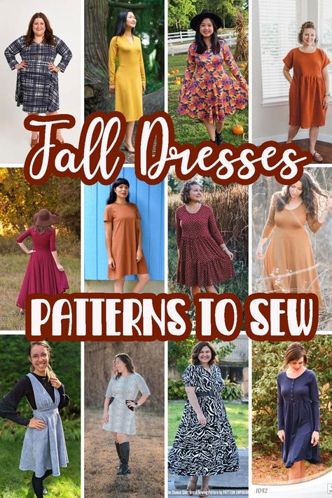 Velvet Dress Pattern, Dresses To Sew, Beginner Dress Pattern, Simple Fall Dresses, Fall Sewing Patterns, Winter Sewing Patterns, Boho Dress Pattern, Dress Sewing Patterns Free, Sewing Patterns Free Women