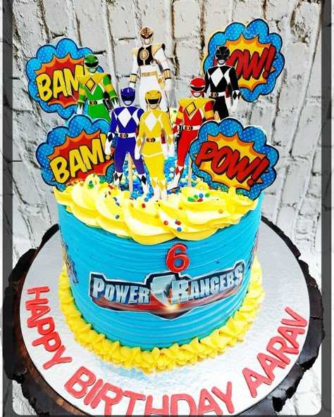 Power Rangers Cake Ideas, Power Rangers Cakes For Boys, Ranger Birthday Party Ideas, Power Ranger Birthday Cake, Power Rangers Birthday Cake, Kindergarten Graduation Cake, Power Rangers Cake, Birthday Surprise Kids, Cakes Without Fondant