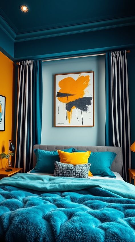 Teal Bedroom Color Schemes, Teal Accent Wall, Teal Accent Walls, Sophisticated Color Palette, Teal And Gray, Teal And Brown, Teal Bedroom, Color Palette Ideas, Palette Ideas