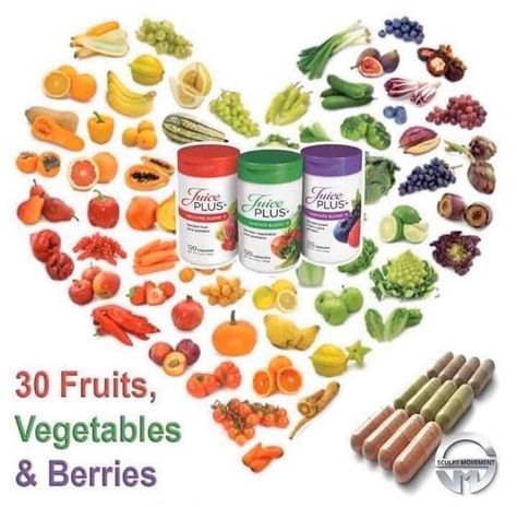 Juice Plus Capsules, Fruit Berries, Heart Healthy Diet, Health Post, Easy Detox, Food Product, Juicing For Health, Different Fruits, Juice Plus