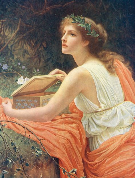 Pandora Greek, John Everett Millais, John William Waterhouse, Legends And Myths, Greek Gods And Goddesses, Greek And Roman Mythology, Roman Mythology, Pre Raphaelite, Mythology Art