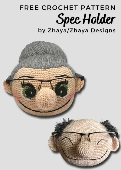 Crochet Glasses Holder Pattern, Glasses Holder Crochet Free Pattern, Crochet Eyeglass Holder Free Pattern, Crochet Gifts For Grandparents, Crochet Eyeglass Holder, Office Crochet, Crochet Glasses, Paw Crochet, Minion Crochet Patterns