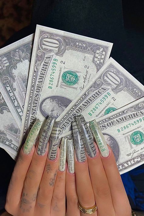 money nail desing #naildesign #nails #dollar #moneynail #money #rich #dollars #millionaire #wealth #luxury #moneymaker #luxurylifestyle #lifestyle #cashmoney #girlboss #nailart #millionerairegirl Money Rich, Nails Desing, Money Cash, Money Maker, Acrylic Nails, Nail Designs, Nail Art, Money, Lifestyle