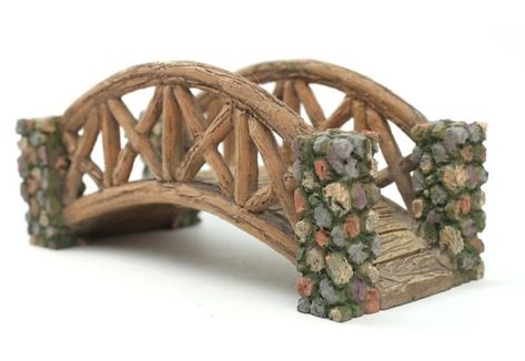 Bridge Wooden Fairy Garden 5 Long miniature bridge | Etsy Bridge Diorama, Zen Terrarium, Miniature Bridge, Garden Gazebos, Fairy Garden Bridge, Forest Bridge, Fairy Bridge, Halloween Village Display, Wooden Fairy